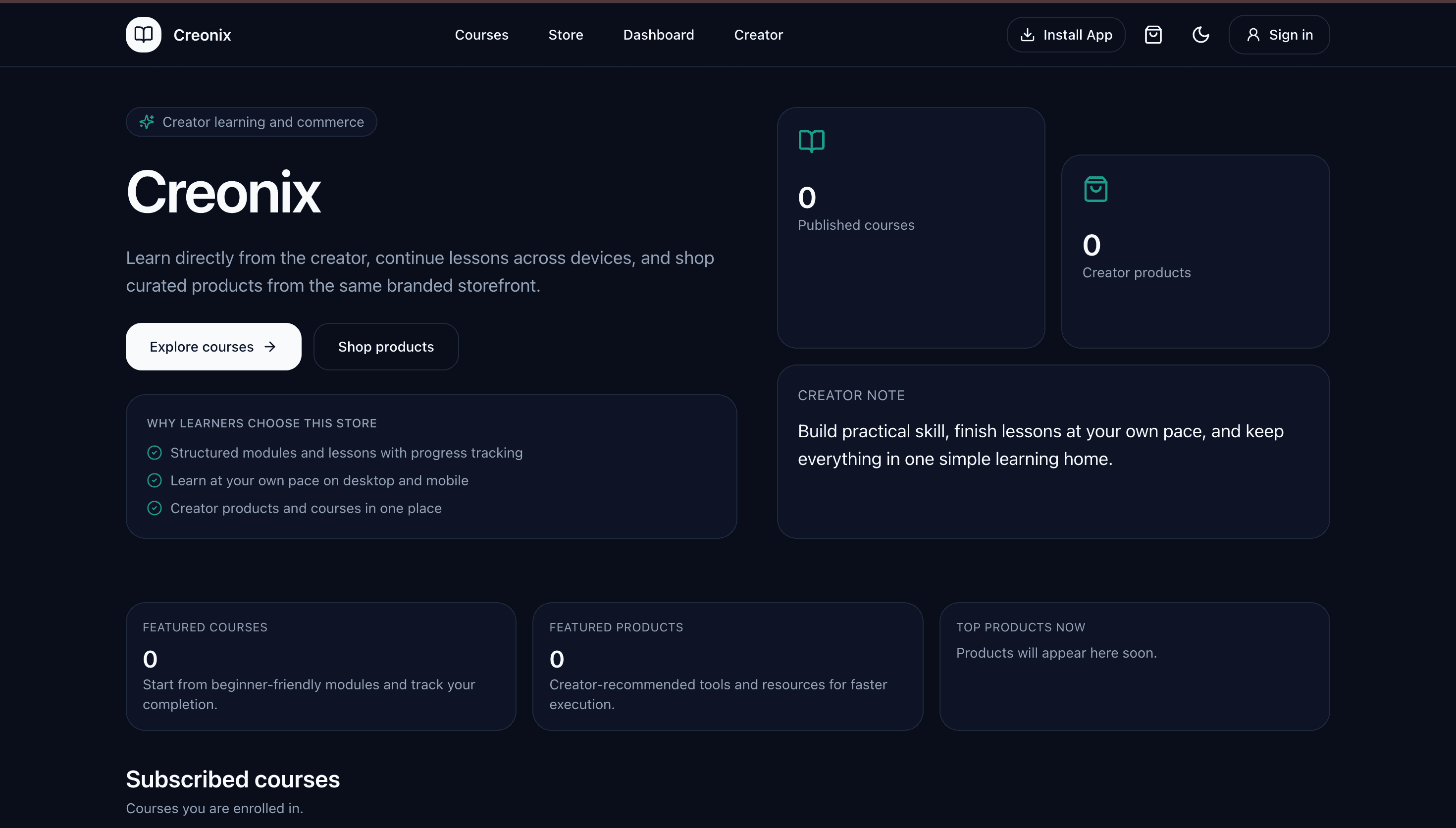 Creonix preview